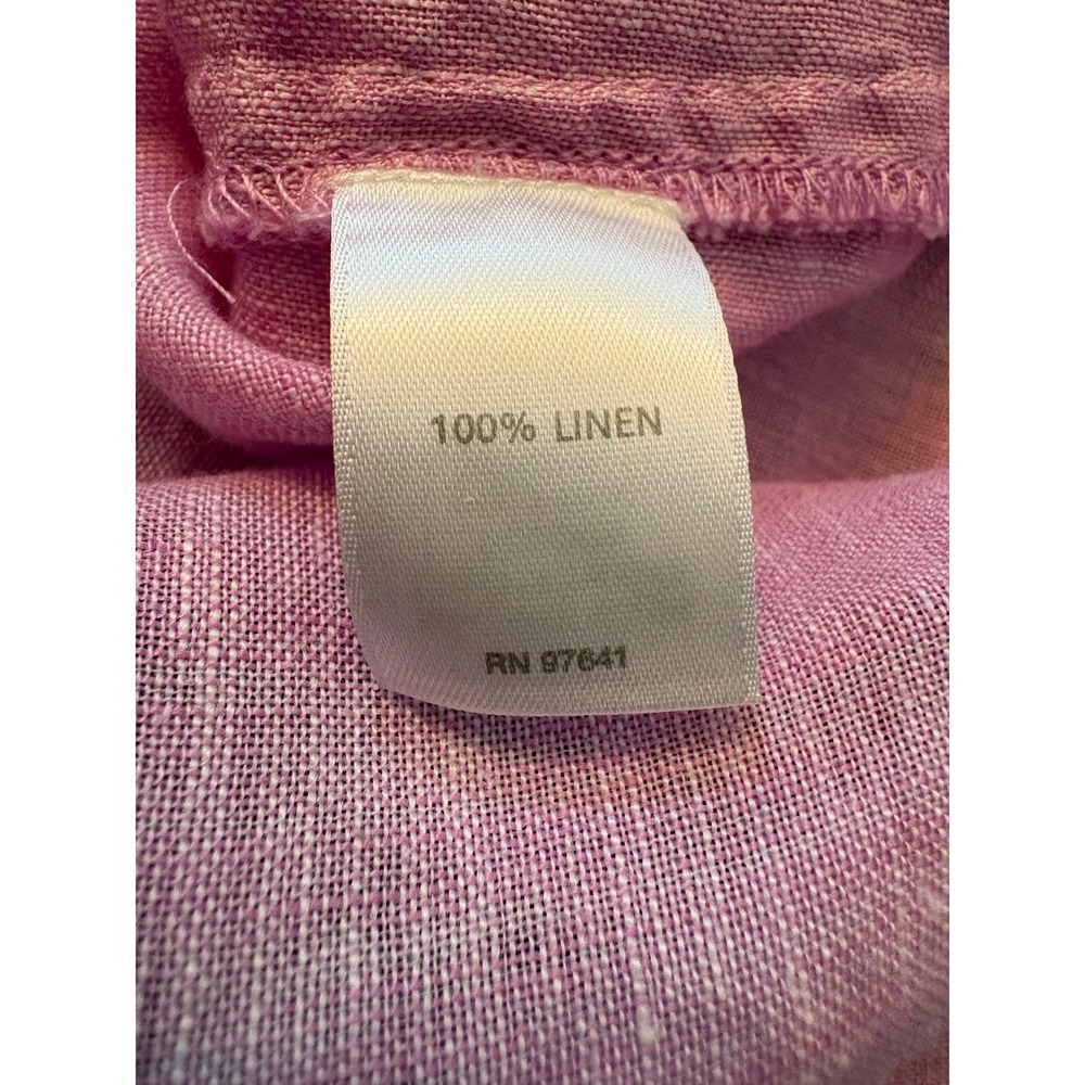 J. Jill Love Linen Tunic Top Women XL Lavender 3/4 Sleeve Button Front - Picture 8 of 9